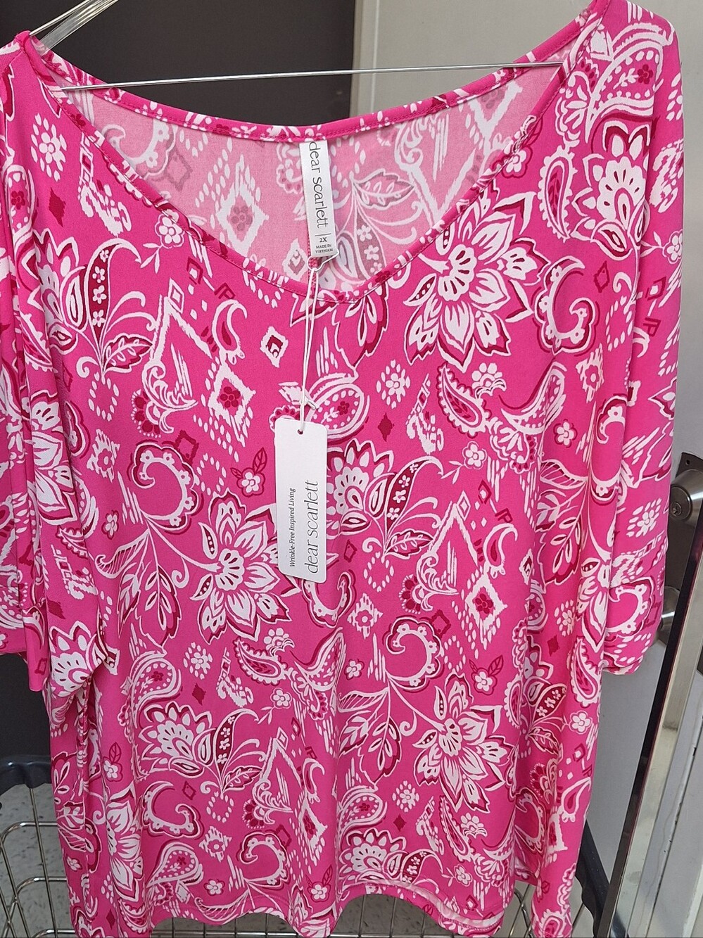 Scarlett Bright Pink & White Floral Tunic Top